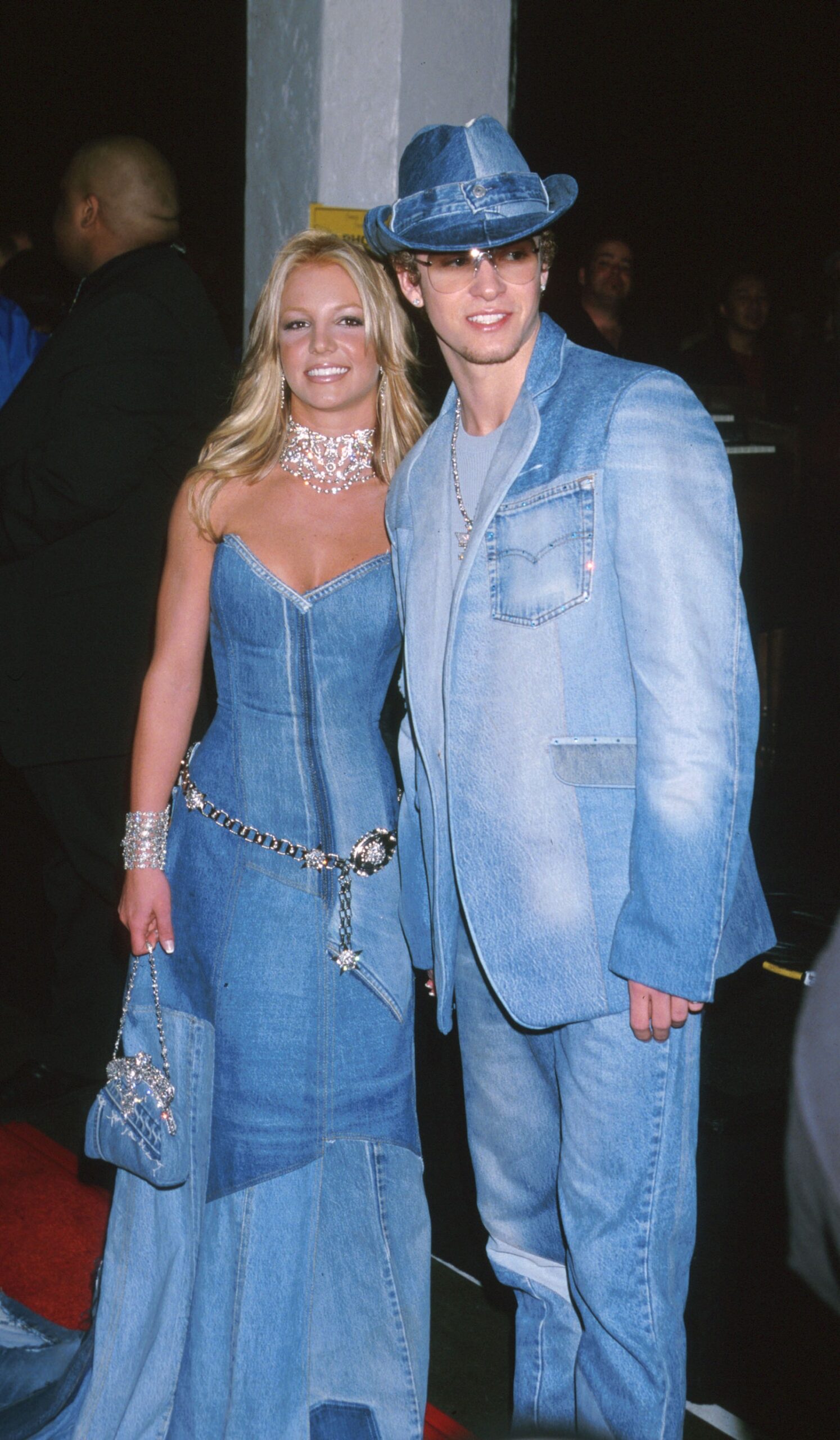 Britney Spears and Justin Timberlake attend the 2001 American Music Awards.