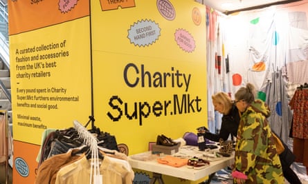 People check out the Charity Super.Mkt popup a former Topshop in Brent Cross shopping centre in London.