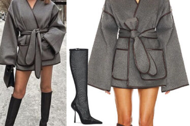 Chrissy Teigen: Wool Coat, Black Boots