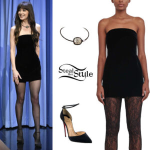 Dakota Johnson: Black Dress and Pumps - Fashnfly