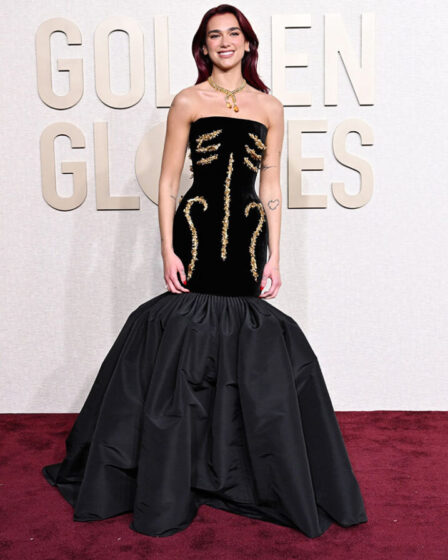 Dua Lipa Wore Schiaparelli Haute Couture To The 2024 Golden Globe Awards