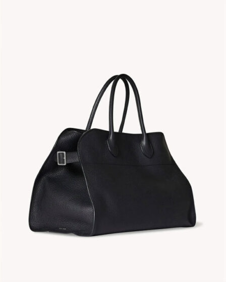 a photo of a black the row margaux bag