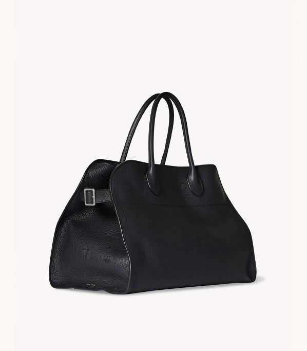 a photo of a black the row margaux bag