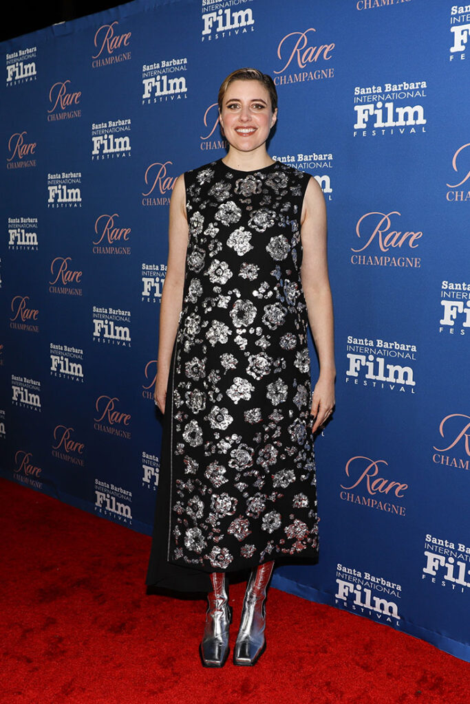 Greta Gerwig Wore Jil Sander To The Kirk Douglas Award For Excellence In Film Honoring Ryan Gosling