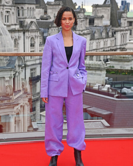 Gugu Mbatha-Raw Wore JW Anderson To The 'Lift' London Photocall

Gugu Mbatha-Raw,  JW Anderson, Lift London Photocall, Lift, Leather Suit, Gugu Mbatha-Raw JW Anderson, Lift London Photocall, Gugu Mbatha-Raw Lift, Gugu Mbatha-Raw Leather Suit, Gugu Mbatha-Raw Purple Suit,