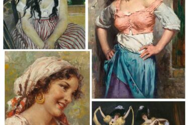 paintings of woman dressed bohemian