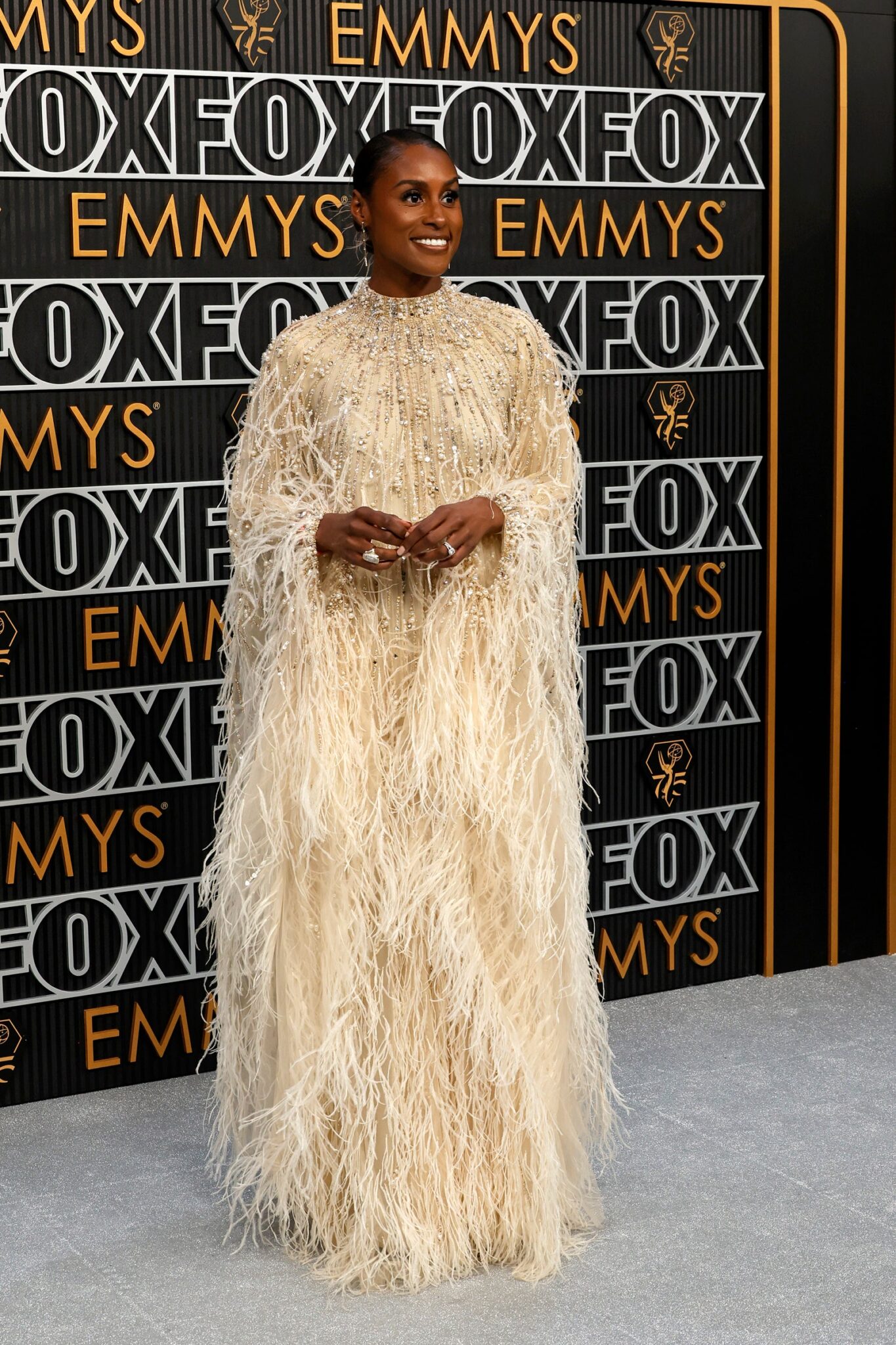 Issa Rae's Feathered 2024 Emmys Gown Has Me Singing, ‘I’m Like a Bird