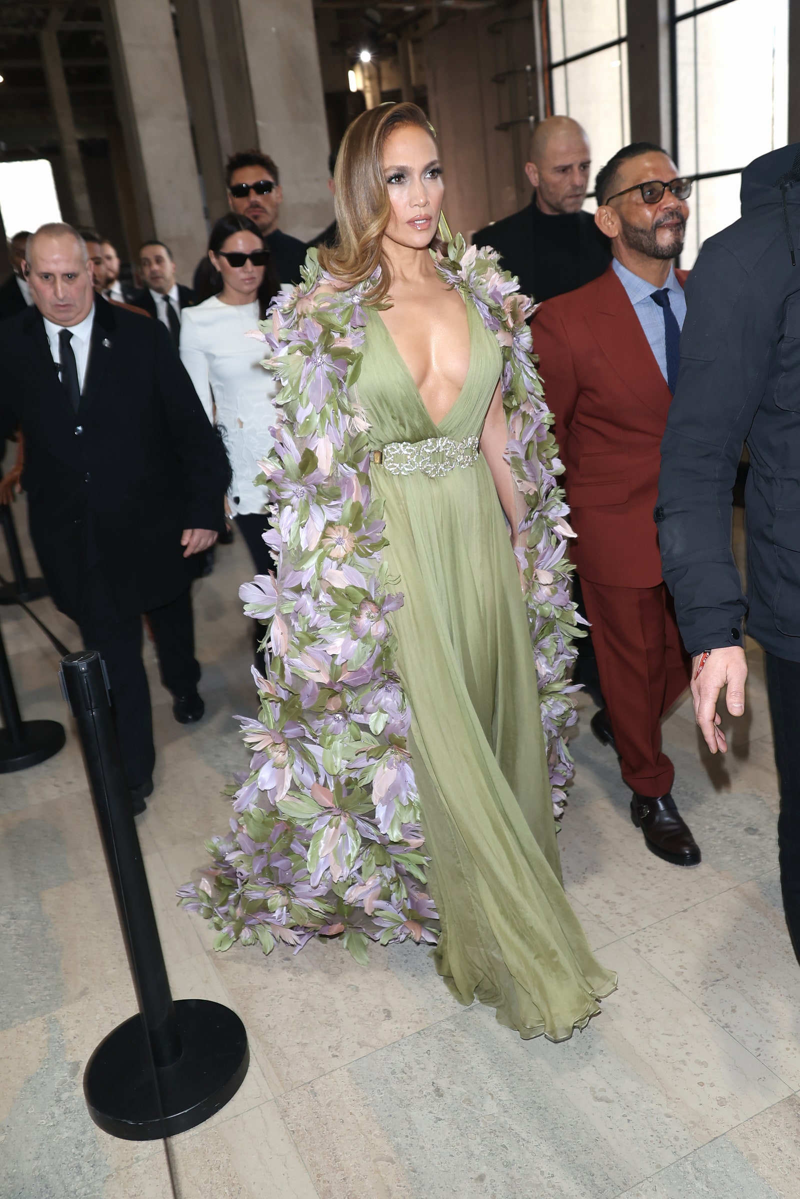 Jennifer Lopez attends the Elie Saab Haute Couture SpringSummer 2024 show as part of Paris Fashion Week on January 24...