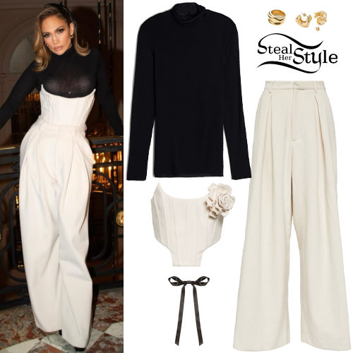 Jennifer Lopez: White Corset and Pants