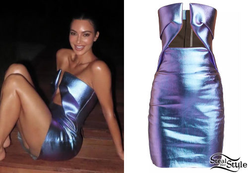 Kim Kardashian: Metallic Mini Dress