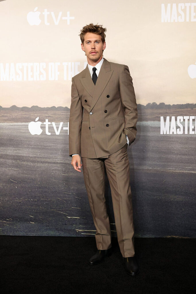 Austin Butler in Burberry 
‘Masters of the Air’ premiere 
Photo by Eric Charbonneau/Getty Images for Apple TV+