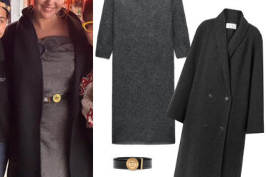 Selena Gomez: Knit Dress, Cashmere Coat