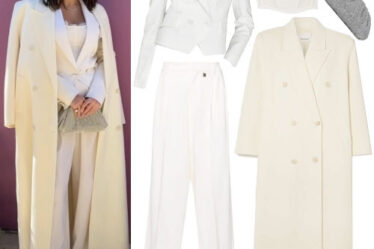 Selena Gomez: White Suit, Silver Sandals