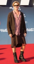 Brad Pitt suit skirt composite