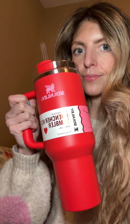 woman with red mug