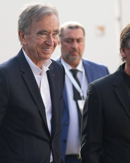 LVMH chairman Bernard Arnault and Louis Vuitton CEO Pietro Beccari.