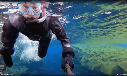 Tom Scott underwater in one of his YouTube videos
