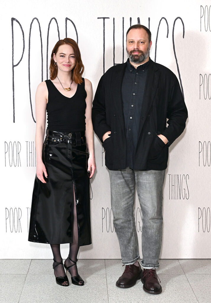 Emma Stone and director Yorgos Lanthimos attend a UK Special Screening of Searchlight Pictures', 'Poor Things' at Odeon West End