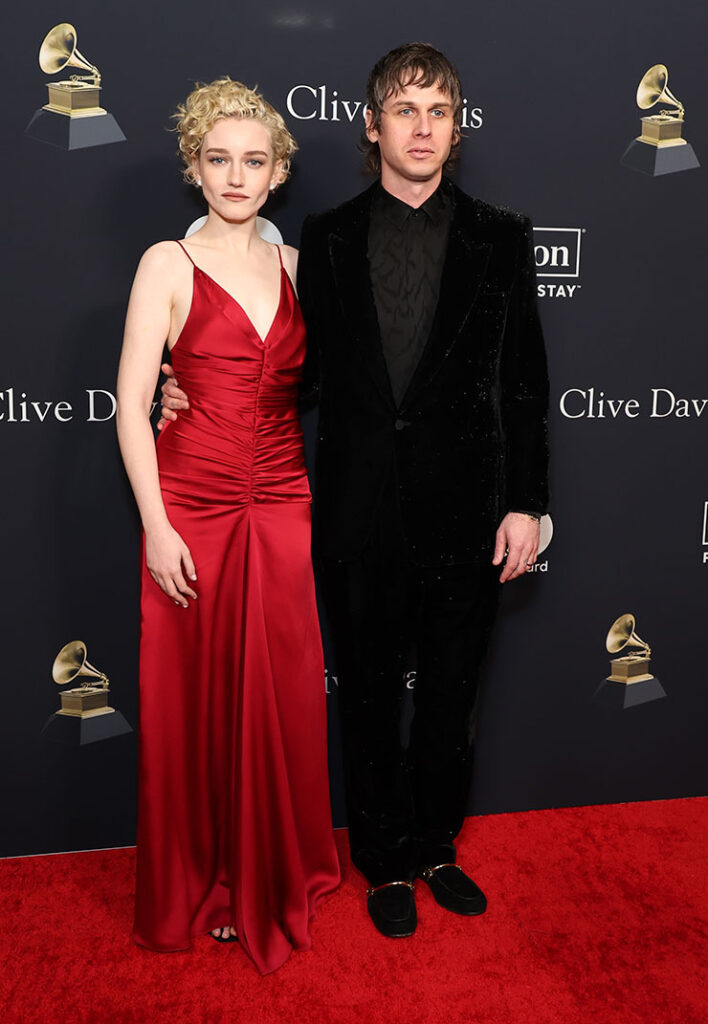 Julia Garner and Mark Foster attends the Clive Davis Pre-Grammy Gala Honoring Jon Platt.