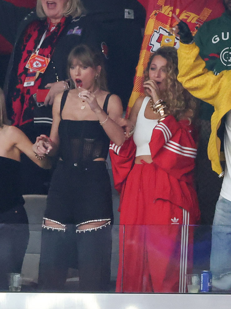Taylor Swift and Blake Lively at the Super Bowl LVIII
