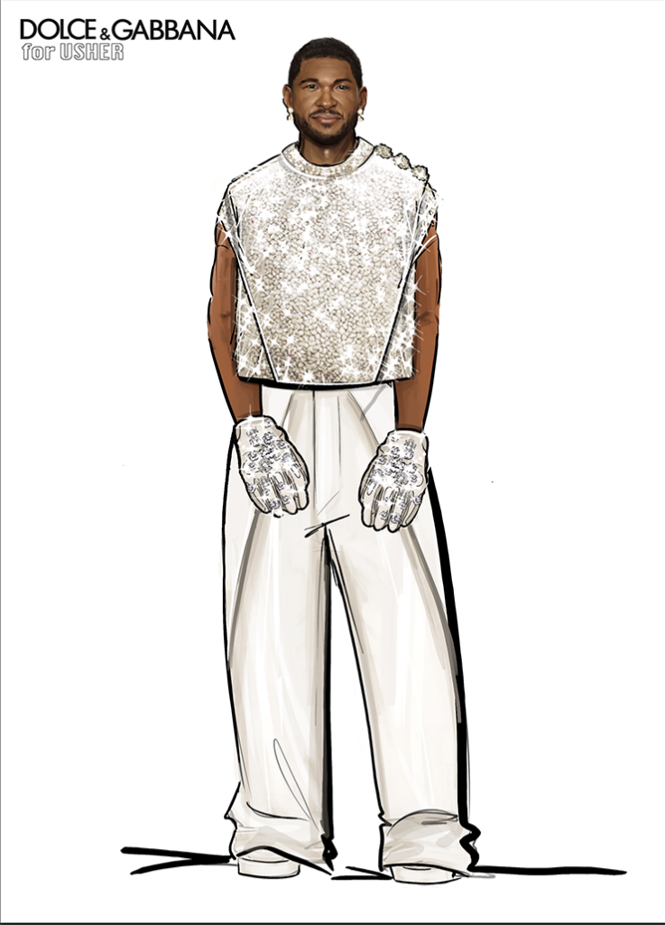 Dolce & Gabbana's sketch for Usher