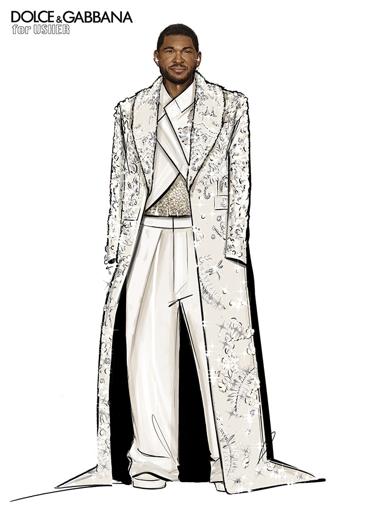 Dolce & Gabbana's sketch for Usher
