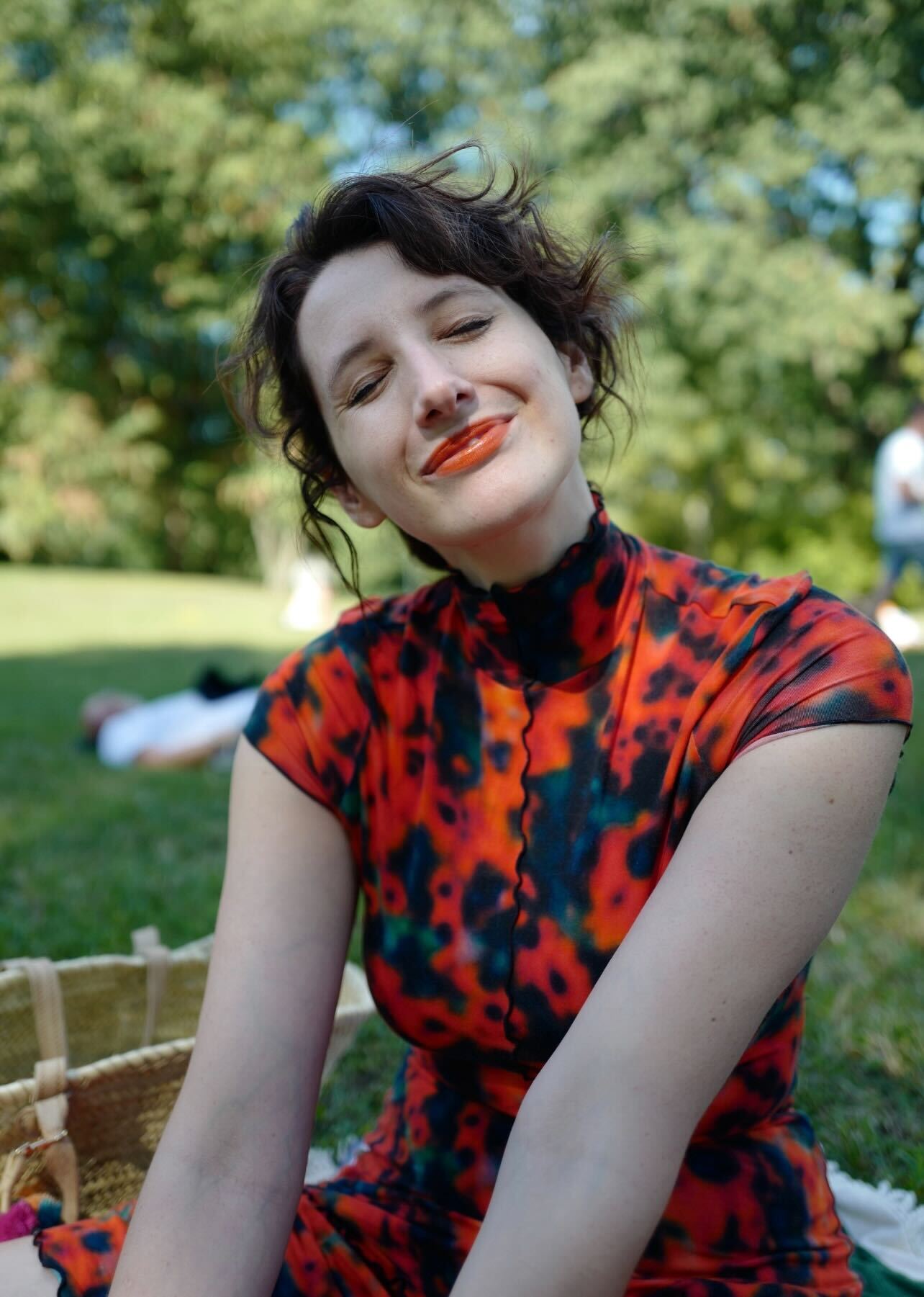 Art director Allie Folino wears Revlon ColorStay Suede Ink Lipstick in Feed the Flame.