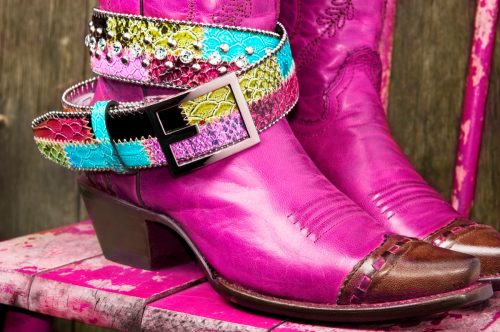 embellished pink cowboy boots
