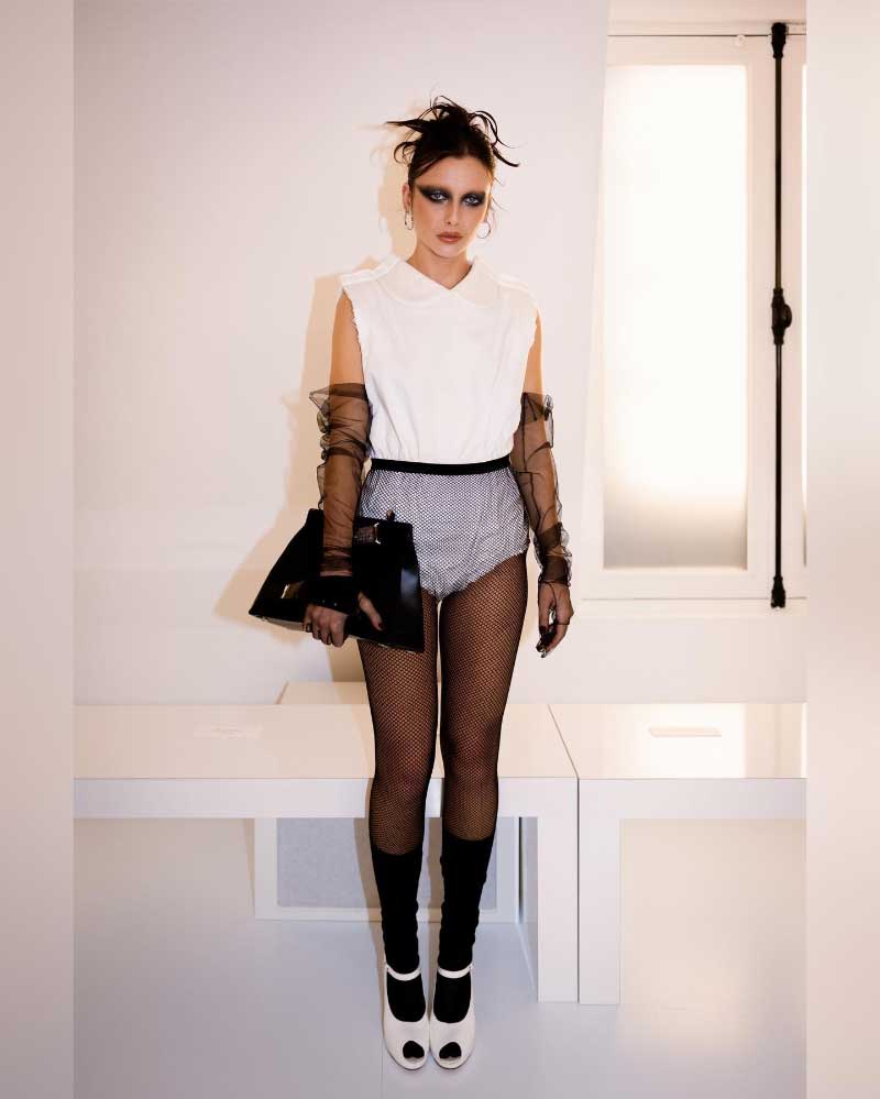 Kourtney Kardashian fishnet dress trend