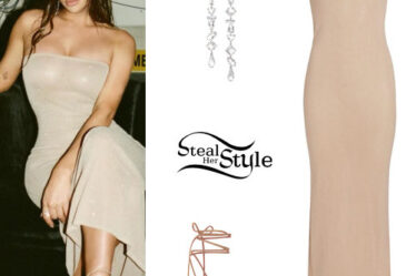 Anastasia Karanikolaou: Tube Dress, Strappy Sandals