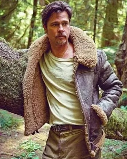 Brad Pitt sporting an aviator jacket