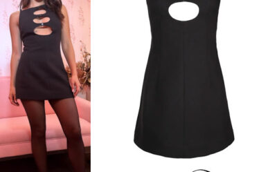Camila Mendes: Black Mini Dress, Red Pumps