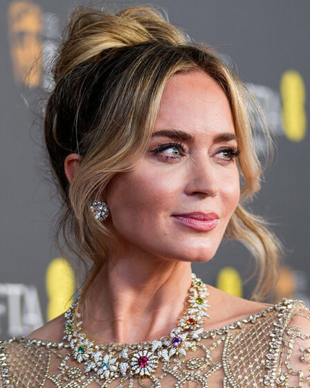 Emily Blunt glows in Chantecaille at the 2024 BAFTAs