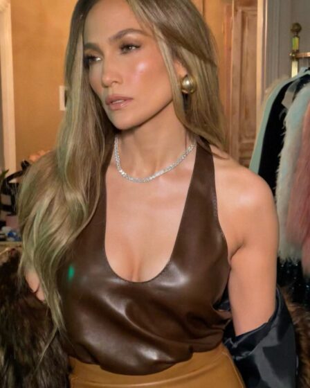 Image may contain Jennifer Lopez Blonde Hair Person Adult Accessories Jewelry Necklace and Brown Hair