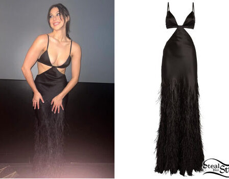 Kira Kosarin: Black Feather Dress