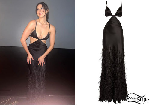 Kira Kosarin: Black Feather Dress