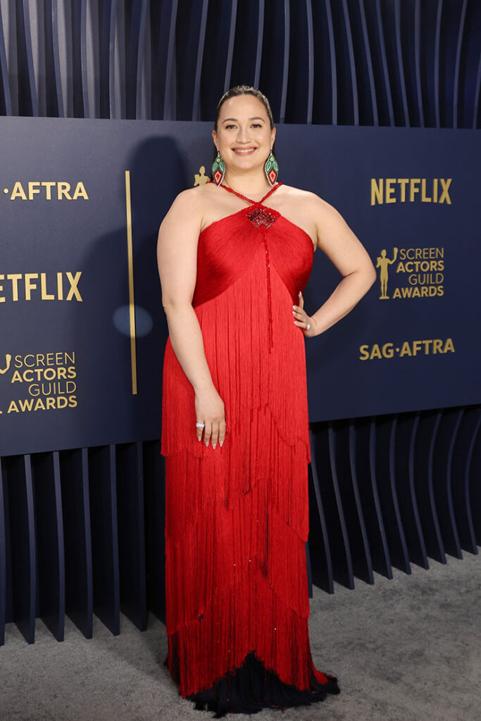 Lily Gladstone Wore Armani Privé To The 2024 SAG Awards