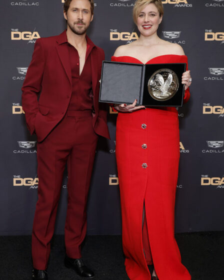 Ryan Gosling and Greta Gerwig attend the 2024 DGA Awards.