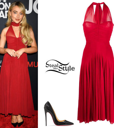 Sabrina Carpenter: Red Dress, Black Pumps