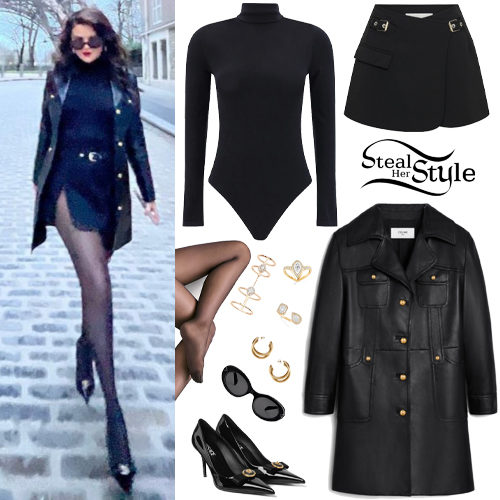 Selena Gomez: Leather Jacket, Mini Skirt