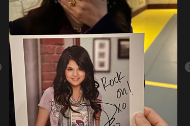 Selena Gomez Looks So Embarrassed Posing With a Signed WizardsEra Headshot