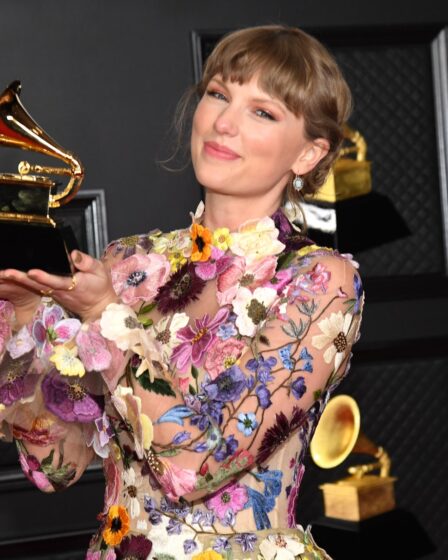 Taylor Swift Wears ReputationEsque Schiaparelli Gown to the 2024 Grammys