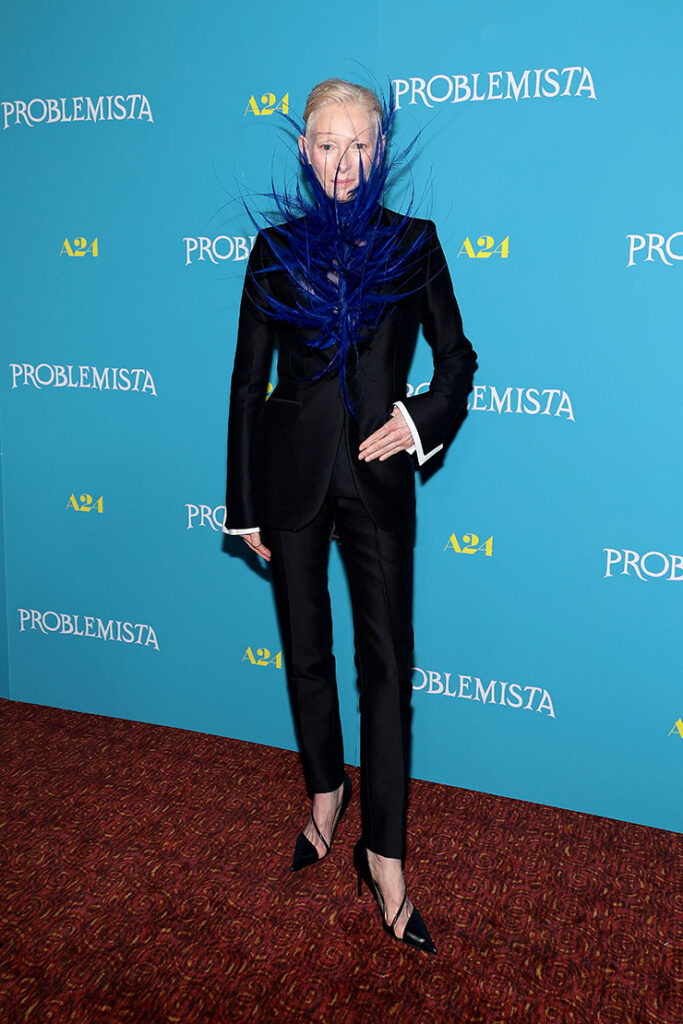 Tilda Swinton Wore Haider Ackermann For Jean Paul Gaultier Couture To The 'Problemista' New York Screening