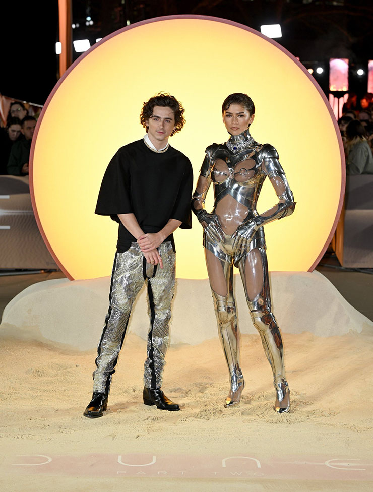 Timothée Chalamet and Zendaya attend the 'Dune: Part Two' London Premiere.