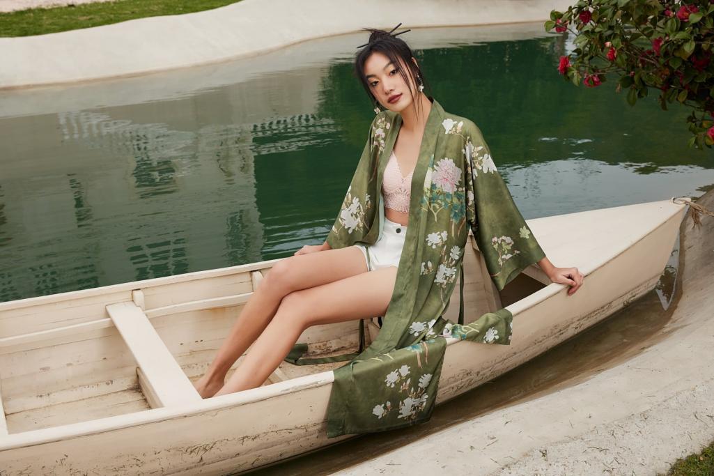 Floral Robe green