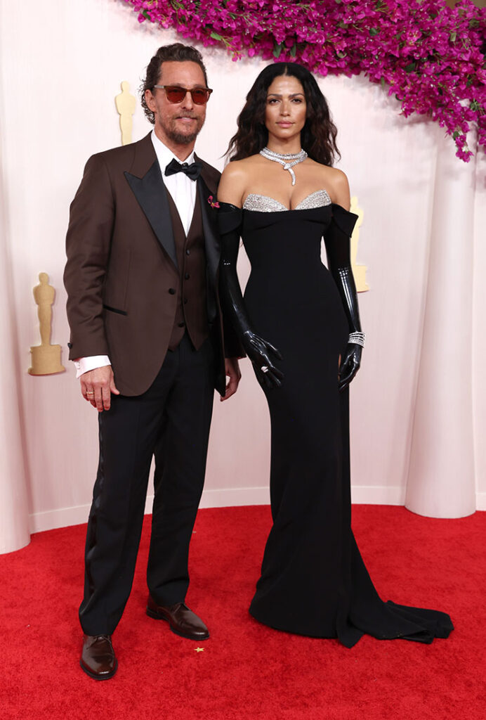 Matthew McConaughey and Camila Alves at the 2024 Oscars. 