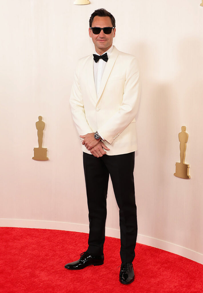 Roger Federer at the 2024 Oscars.