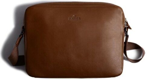 Harber London Leather Messenger Bag For Macbook