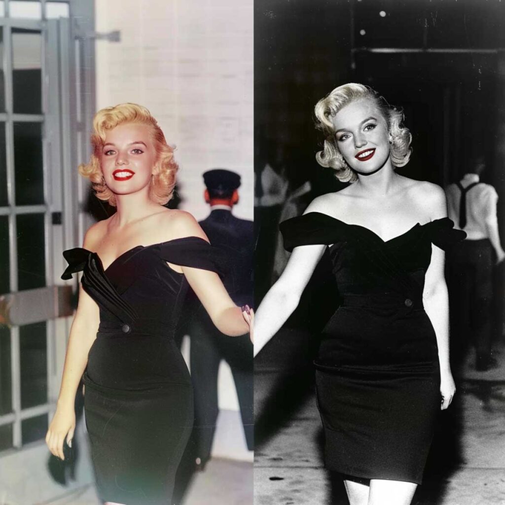 Marilyn Monroe's Timeless Black Dress in Color and Classic