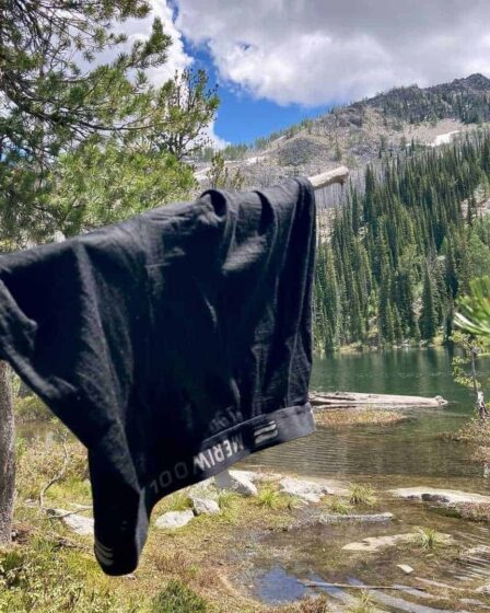 drying an underwear outdoors